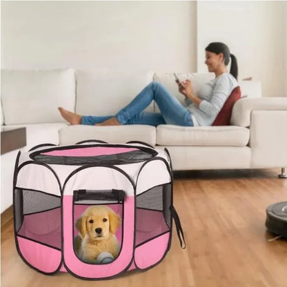 Portable Foldable Pet Fence Sports Pen Dog House9