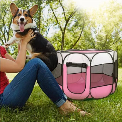 Portable Foldable Pet Fence Sports Pen Dog House9