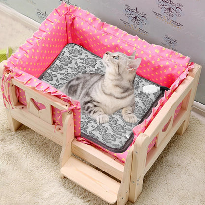 1Pc Pet Heating Pad Dog Cat Electric Heating Mat Waterproof Adjustable Warming Blanket with Chew Resistant Steel Cord Case